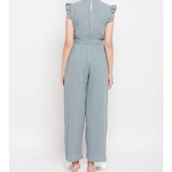 #058 Sz S / Sim & Sam Sleeveless Slate Women's Jumpsuit - Picture 4 of 14